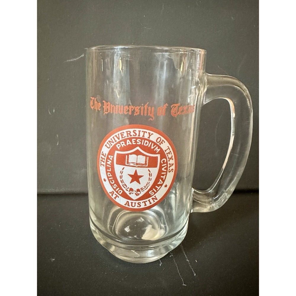 University of Texas at Austin Longhorns Beer Mug Glass UT Logo Vintage 12oz